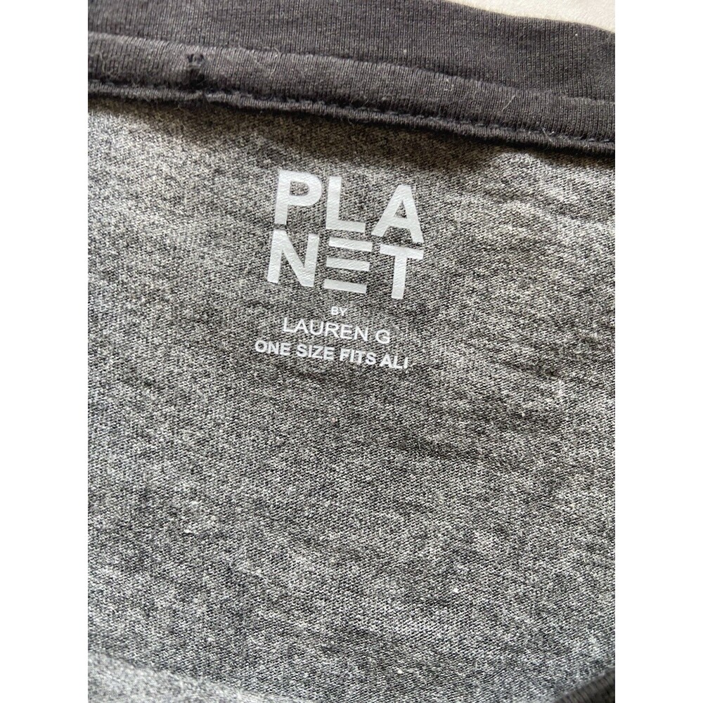 Planet by Lauren G Womens Oversize Boxy Top One Size Gray Pima‎ Minimalist Artsy - Picture 5 of 10